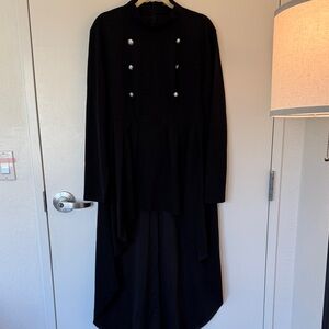 SHEIN Black Long Sleeve Dress with Button Accents